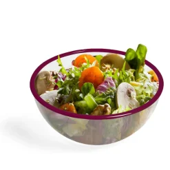 Vaisselle Et Accessoires De Table<Gifi Saladier plastique transparent bordure colorée Ø28xH12cm - 3 coloris