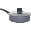 Cuisson<Gifi Sauteuse Tefal aluminium effet pierre avec couvercle Ø24cm
