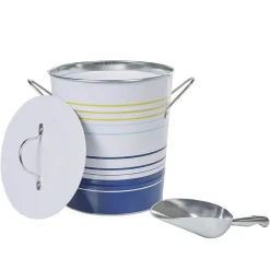 Gifi Seau à glaçons blanc rayure bleu jaune| Vaisselle Et Accessoires De Table