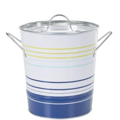 Gifi Seau à glaçons blanc rayure bleu jaune| Vaisselle Et Accessoires De Table
