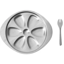 Préparation Culinaire<Gifi Service à huîtres argenté inox 6 plats 6 fourchettes