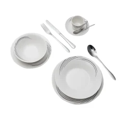 Gifi Service à vaisselle en porcelaine 48 pièces| Vaisselle Et Accessoires De Table