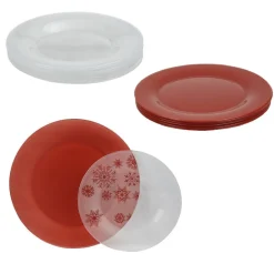 Gifi Service à vaisselle en verre 12 assiettes collection Noël tradition| Vaisselle Et Accessoires De Table