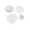 Gifi Service à vaisselle porcelaine blanc liseré noir 36 pièces| Vaisselle Et Accessoires De Table