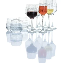 Gifi Service à verre transparent avec inscriptions phrases x12| Vaisselle Et Accessoires De Table