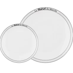 Gifi Service de table 12 assiettes porcelaine Le Bistrot du marché| Vaisselle Et Accessoires De Table