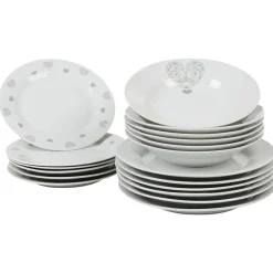 Gifi Service de table assiettes motif coeurs| Vaisselle Et Accessoires De Table