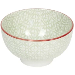 Gifi Service en porcelaine 18 pièces motif graphique beige et rouge| Vaisselle Et Accessoires De Table