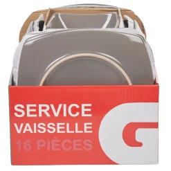 Vaisselle Et Accessoires De Table<Gifi Service vaisselle 16 pièces gris