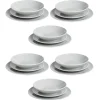 Gifi Service vaisselle 18 pièces céramique gris| Vaisselle Et Accessoires De Table