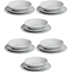 Gifi Service vaisselle 18 pièces céramique gris| Vaisselle Et Accessoires De Table