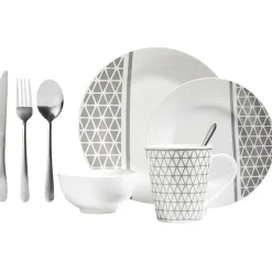 Gifi Service vaisselle en porcelaine 32 pièces| Vaisselle Et Accessoires De Table