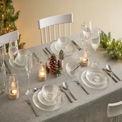 Gifi Service vaisselle en verre transparent| Vaisselle Et Accessoires De Table