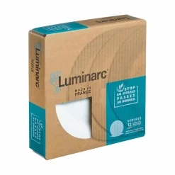 Gifi Service vaisselle Luminarc lot de 12 assiettes plates rondes uni blanc| Vaisselle Et Accessoires De Table