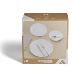 Gifi Service vaisselle opale 12 pièces| Vaisselle Et Accessoires De Table