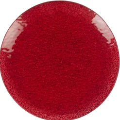 Gifi Service vaisselle rond en verre rouge transparent 18 pièces| Vaisselle Et Accessoires De Table