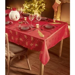 Gifi Service vaisselle rond en verre rouge transparent 18 pièces| Vaisselle Et Accessoires De Table