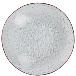Gifi Service vaisselle rond en verre rouge transparent 18 pièces| Vaisselle Et Accessoires De Table