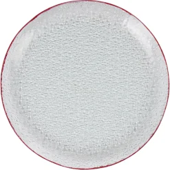 Gifi Service vaisselle rond en verre rouge transparent 18 pièces| Vaisselle Et Accessoires De Table