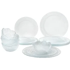 Vaisselle Et Accessoires De Table<Gifi Service vaisselle transparent strié 18 pièces Marmara