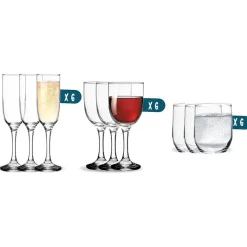 Gifi Service verre à pied 18 pièces| Vaisselle Et Accessoires De Table