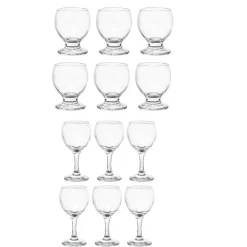 Gifi Service Verre ballon à pied transparent - Lot de 12| Vaisselle Et Accessoires De Table