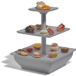 Gifi Serviteur 3 niveaux gris anthracite| Vaisselle Et Accessoires De Table
