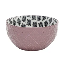 Vaisselle Et Accessoires De Table<Gifi Set 4 bols décor ethnique noir et blanc et support en bambou