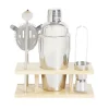 Vaisselle Et Accessoires De Table<Gifi Set à cocktail acier avec support bois 6 pièces