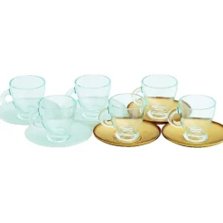 Gifi Set 6 tasses expresso nacré et doré 9 cl| Vaisselle Et Accessoires De Table