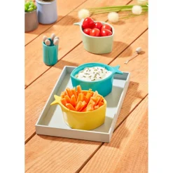 Gifi Set apéritif 10 pièces : 1 planche + 3 coupelles + 6 pics| Vaisselle Et Accessoires De Table