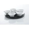 Vaisselle Et Accessoires De Table<Gifi Set apéritif plateau tournant 6 coupelles noir et blanc
