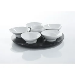 Vaisselle Et Accessoires De Table<Gifi Set apéritif plateau tournant 6 coupelles noir et blanc
