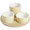 Gifi Set apéro plateau bambou Ø20cm et coupelle x3| Vaisselle Et Accessoires De Table