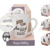 Gifi Set Cadeau tasse à thé et/ou chocolat avec sa cuillère 4 modèles| Vaisselle Et Accessoires De Table