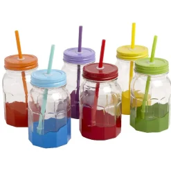 Vaisselle Et Accessoires De Table<Gifi Set de 6 bocaux et pailles multicolores