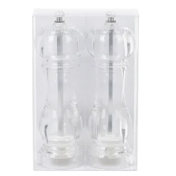 Gifi Set de 2 moulins poivre et sel gris transparent| Vaisselle Et Accessoires De Table