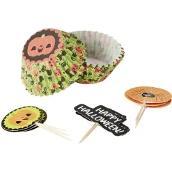 Cuisson<Gifi Set de caissettes à muffin + piques décor Halloween - 24 pièces