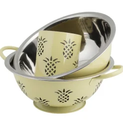 Préparation Culinaire<Gifi Set passoire, saladier, porte-ustensiles vert design ananas