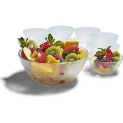 Vaisselle Et Accessoires De Table<Gifi Set saladier avec coupelles x6 verre transparent martelé