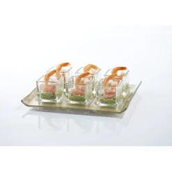 Vaisselle Et Accessoires De Table<Gifi Set verrines transparentes et plateau doré