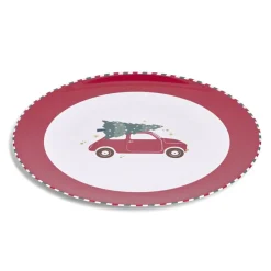 Vaisselle Et Accessoires De Table<Gifi Sous assiette rond Noël rouge motif voiture Ø33cm