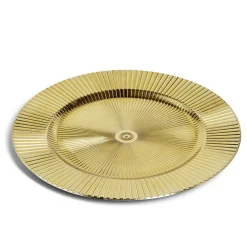 Vaisselle Et Accessoires De Table<Gifi Sous assiette rond strié jaune doré Ø33cm