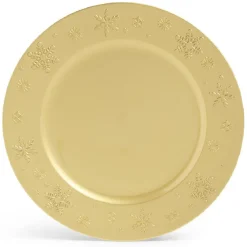 Gifi Sous assiette ronde doré Ø33cm rebord flocon| Vaisselle Et Accessoires De Table