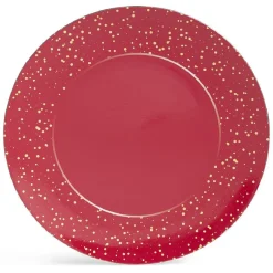 Gifi Sous assiette ronde rouge et doré Ø33cm| Vaisselle Et Accessoires De Table