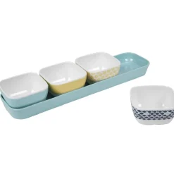 Vaisselle Et Accessoires De Table<Gifi Support à apéritifs avec 4 coupelles déco jaune bleu