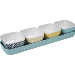 Vaisselle Et Accessoires De Table<Gifi Support à apéritifs avec 4 coupelles déco jaune bleu