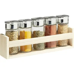 Préparation Culinaire<Gifi Support à épices en bois avec pot en verre x5