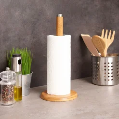 Rangement De Cuisine<Gifi Support essuie tout en bambou et inox