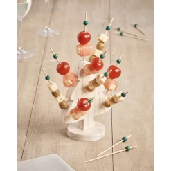 Gifi Support forme sapin bois Noël avec 21 piques apéritif| Vaisselle Et Accessoires De Table